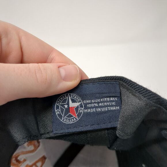 Texas Strapback Hat Black OS Adjustable Embroidered Patriotic Texas State Dallas - Picture 8 of 8